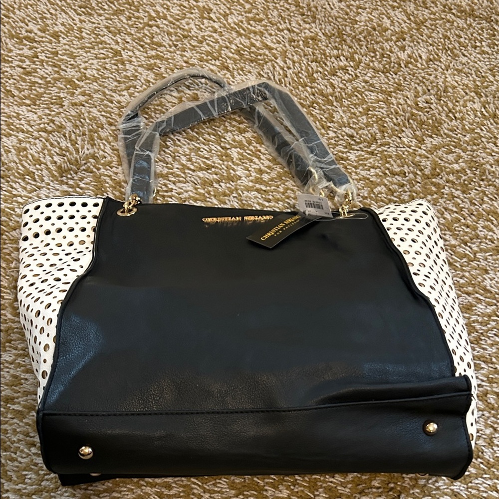 Payless Black and White Polka Dot Tote